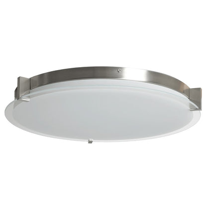 Abra Lighting Matrix 1 Light 18" Flat Round Flushmount, Nickel