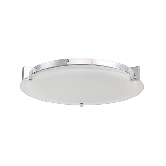 Abra Lighting Matrix 1Lt 18" Flat Round Flushmount, Chrome - 30018FM-CH-MATRIX