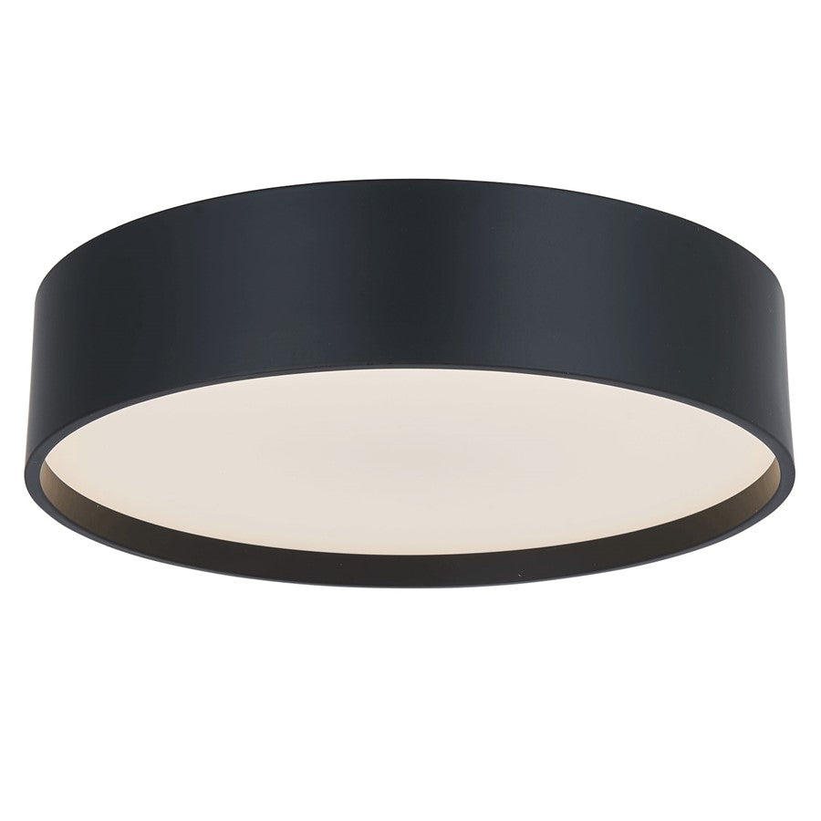 Abra Lighting Snare 1Lt 10" Cylinder/Frost Flushmount, Black - 30026FM-MB-SNARE