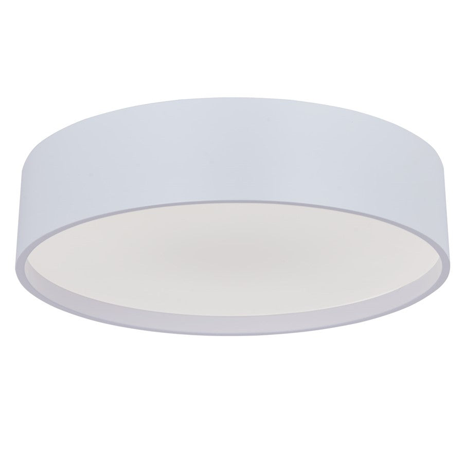 Abra Lighting Snare 1Lt 10" Cylinder/Frost Flushmount, White - 30026FM-MW-SNARE