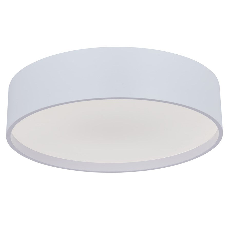 Abra Lighting Snare 1 Light 10" Cylinder/Frost Flushmount, White