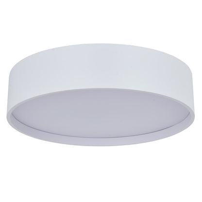 Abra Lighting Snare 1 Light 10" Cylinder/Frost Flushmount, White