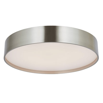 Abra Lighting Snare 1Lt 14" Cylinder/Frost Flushmount, Nickel - 30027FM-BN-SNARE