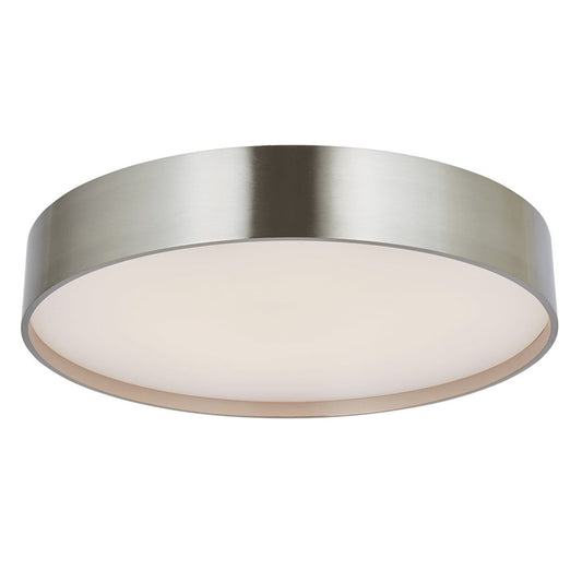 Abra Lighting Snare 1Lt 14" Cylinder/Frost Flushmount, Nickel - 30027FM-BN-SNARE