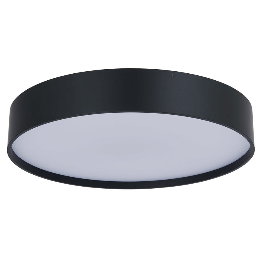 Abra Lighting Snare 1 Light 14" Metal Cylinder/Frost Flush, BK