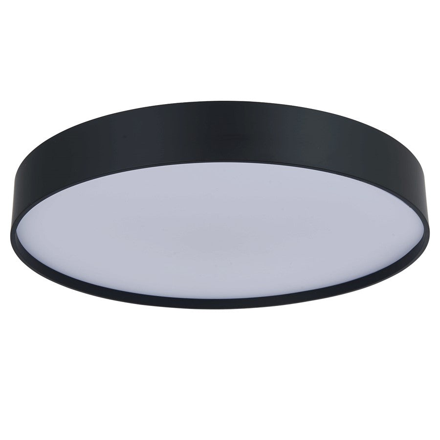 Abra Lighting Snare 1 Light 17" Metal Cylinder/Frost Flush, BK