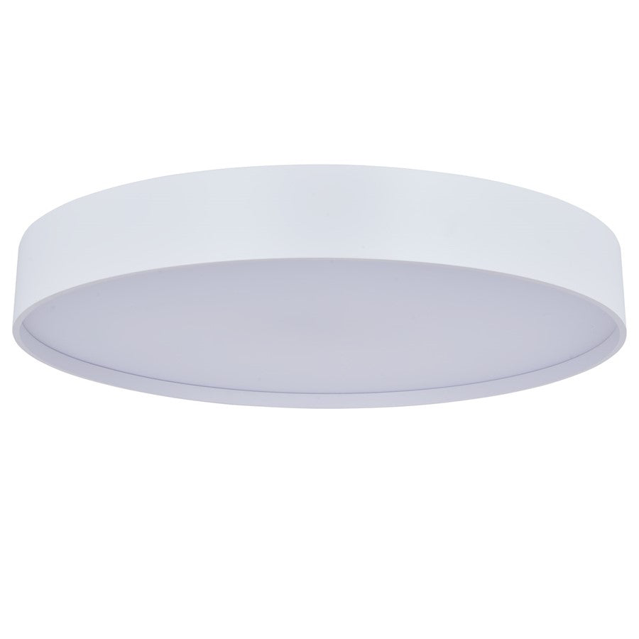Abra Lighting Snare 1 Light 17" Metal Cylinder/Frost Flush, White