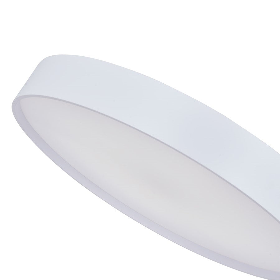 Abra Lighting Snare 1 Light 17" Metal Cylinder/Frost Flush, White