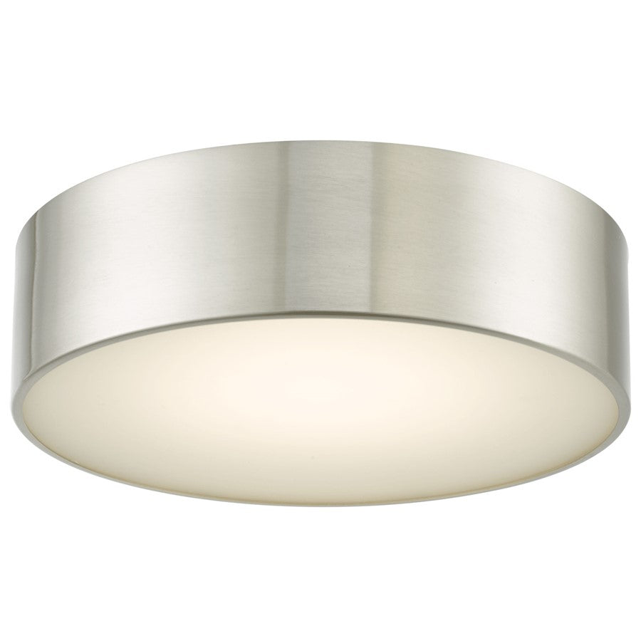 Abra Lighting Bongo 12" Metal Cylinder/Frost Flush, Nickel - 30031FM-BN-BONGO