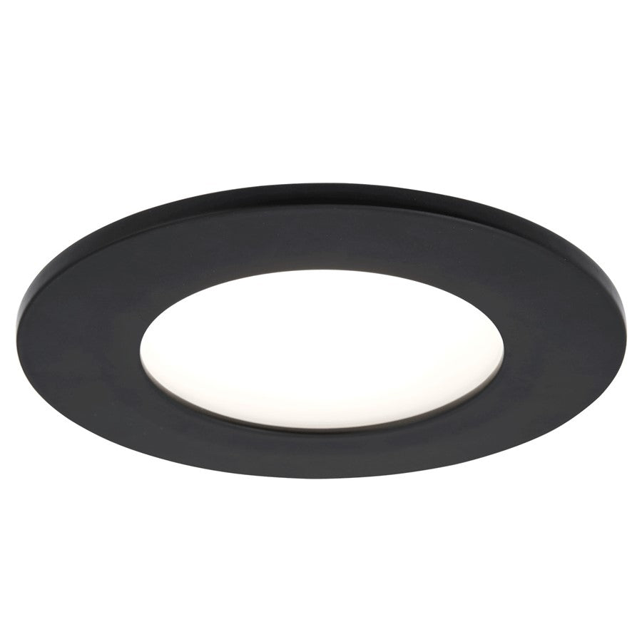 Abra Lighting Button 1Lt 4.5" Slim Disc Flushmount, Black - 30039FM-BL-BUTTON