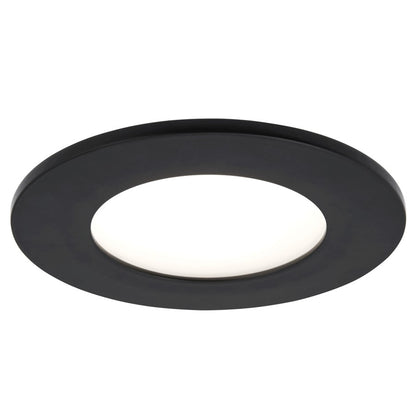 Abra Lighting Button 1Lt 4.5" Slim Disc Flushmount, Black - 30039FM-BL-BUTTON