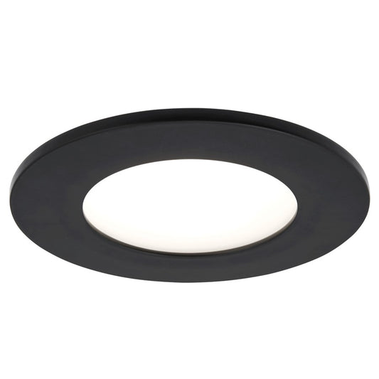 Abra Lighting Button 1Lt 4.5" Slim Disc Flushmount, Black - 30039FM-BL-BUTTON