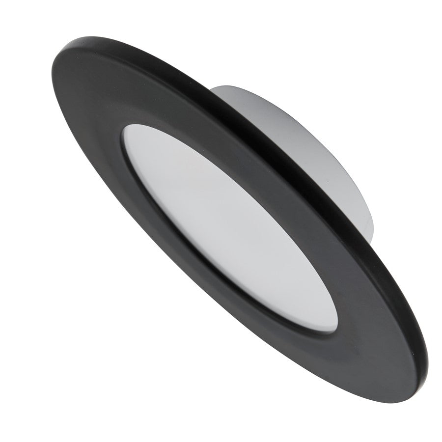 Abra Lighting Button 1 Light 4.5" Slim Disc Flushmount, Black