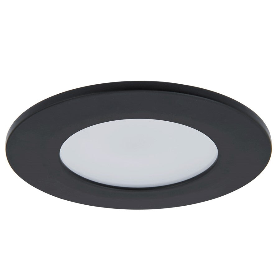 Abra Lighting Button 1 Light 4.5" Slim Disc Flushmount, Black