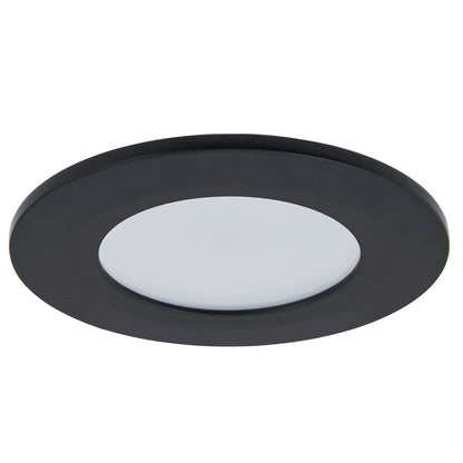 Abra Lighting Button 1 Light 4.5" Slim Disc Flushmount, Black