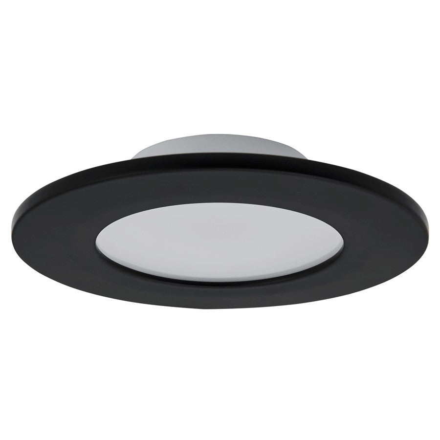 Abra Lighting Button 1 Light 4.5" Slim Disc Flushmount, Black