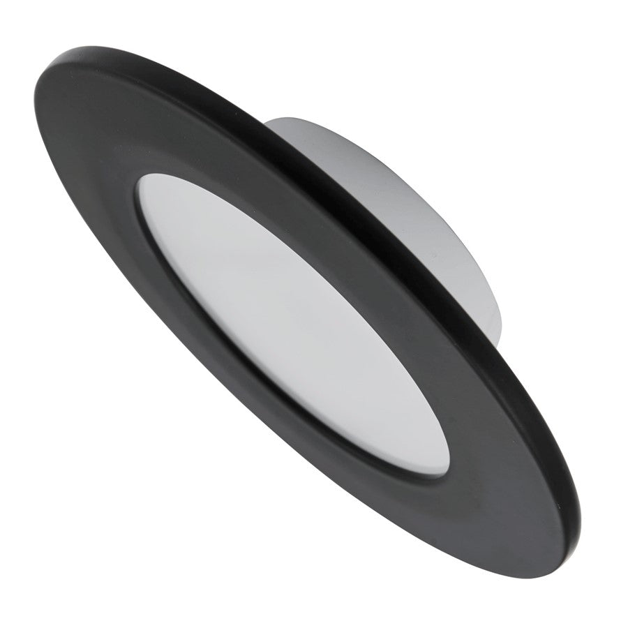 Abra Lighting Button 1 Light 4.5" Slim Disc Flushmount, Black
