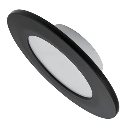 Abra Lighting Button 1 Light 4.5" Slim Disc Flushmount, Black