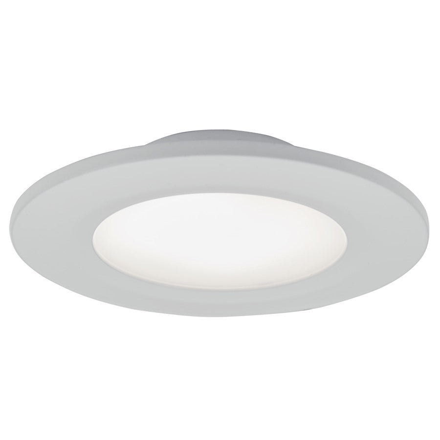 Abra Lighting Button 1Lt 4.5" Slim Disc Flushmount, White - 30039FM-WH-BUTTON