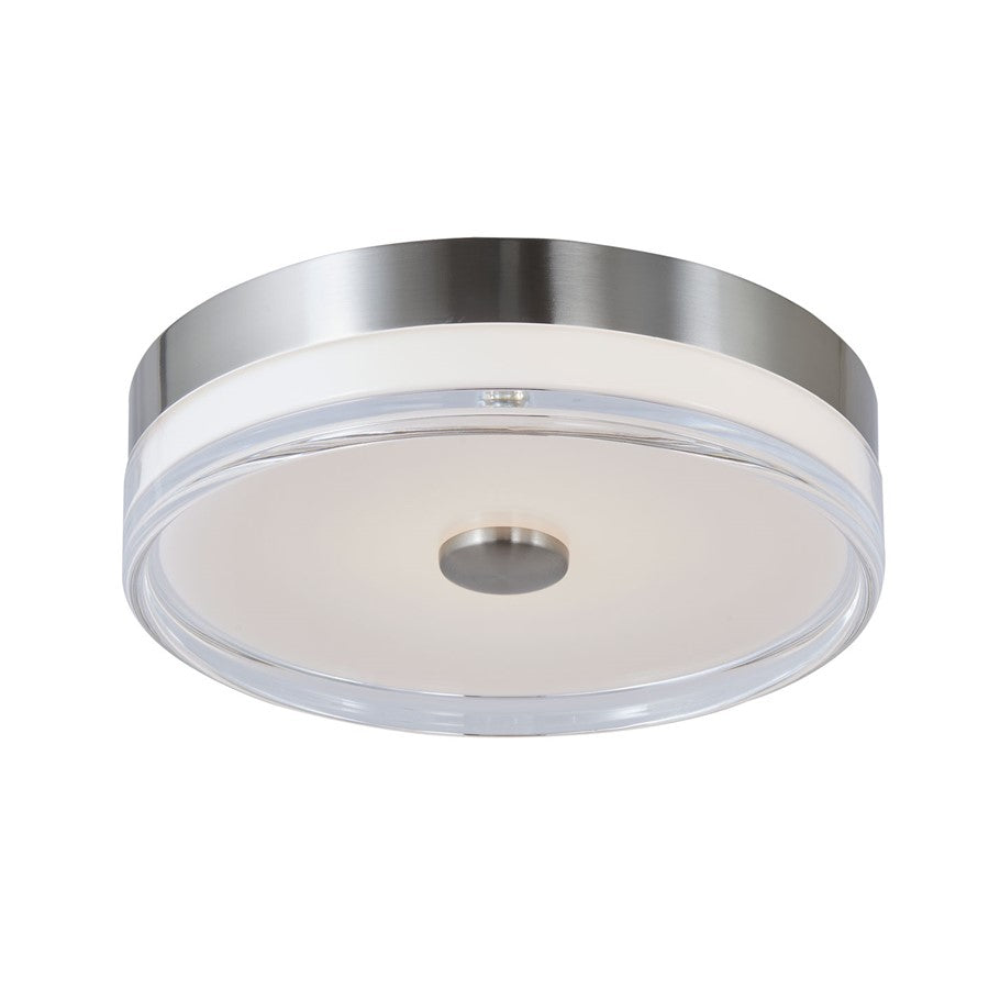 Abra Lighting Iris 1Lt 3CCT 12" Low Profile Flushmount, Nickel - 30040FM-BN-IRIS