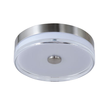 Abra Lighting Iris 1 Light 3CCT 12" Low Profile Flushmount, Nickel