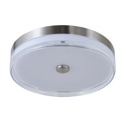 Abra Lighting Iris 1 Light 3CCT 16" Low Profile Flushmount, Nickel