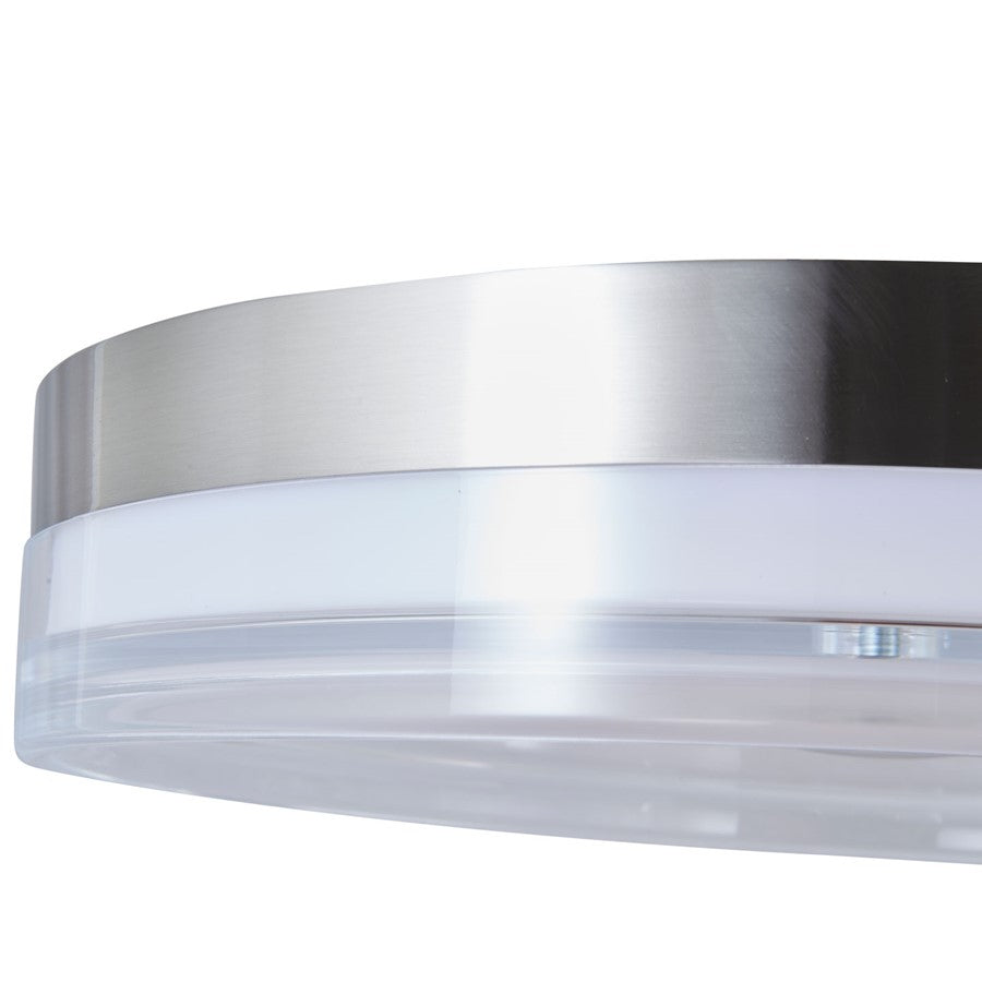 Abra Lighting Iris 1 Light 3CCT 16" Low Profile Flushmount, Nickel