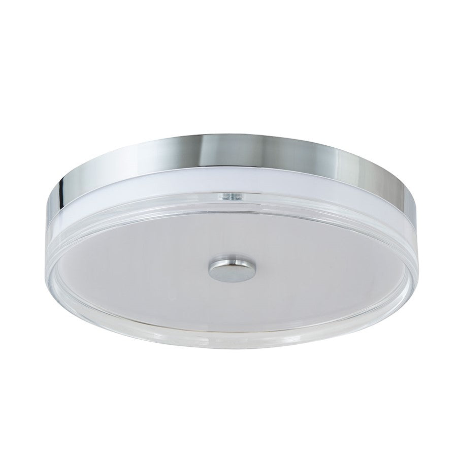 Abra Lighting Iris 1 Light 3CCT 16" Low Profile Flushmount, Chrome