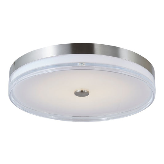 Abra Lighting Iris 1Lt 3CCT 20" Low Profile Flushmount, Nickel - 30042FM-BN-IRIS