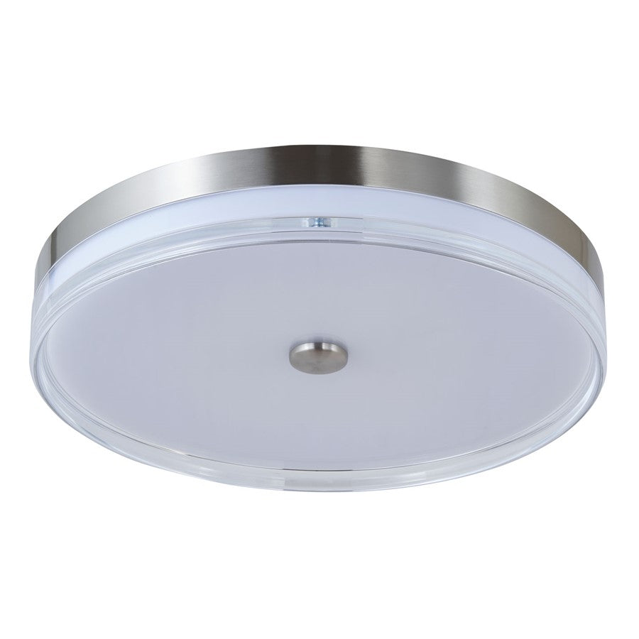 Abra Lighting Iris 1 Light 3CCT 20" Low Profile Flushmount, Nickel