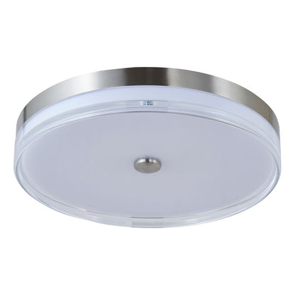 Abra Lighting Iris 1 Light 3CCT 20" Low Profile Flushmount, Nickel