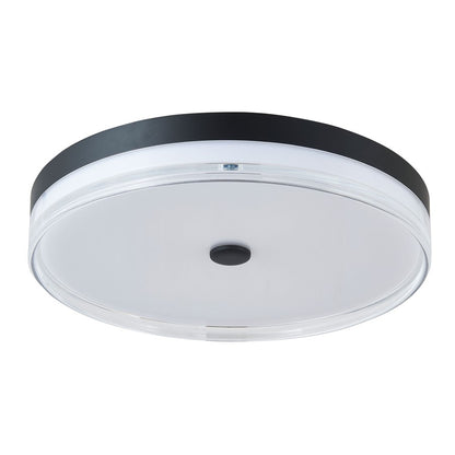 Abra Lighting Iris 1 Light 3CCT 20" Low Profile Flushmount, Black