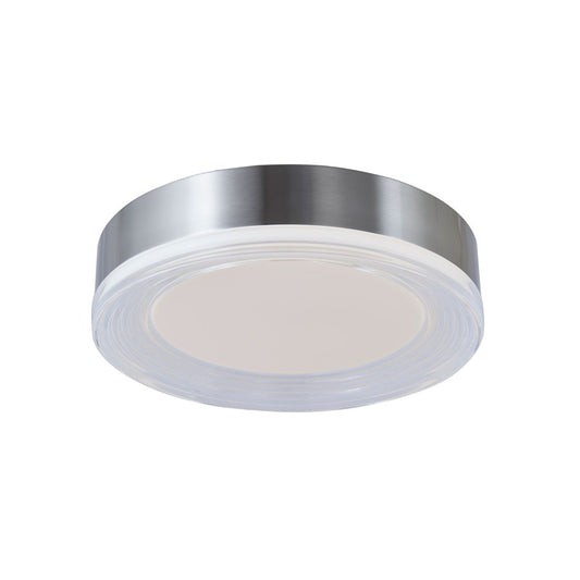 Abra Lighting Waves 1Lt 12" Ribbed Acrylic Flushmount, Nickel - 30043FM-BN-WAVES