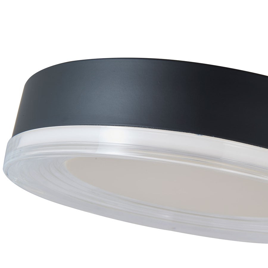 Abra Lighting Waves 1 Light 12" Ribbed Acrylic Flushmount, Black