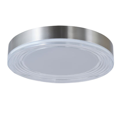 Abra Lighting Waves 1 Light 16" Ribbed Acrylic Flushmount, Nickel