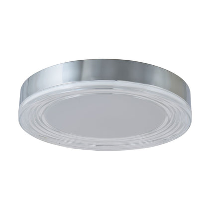 Abra Lighting Waves 1 Light 16" Ribbed Acrylic Flushmount, Chrome