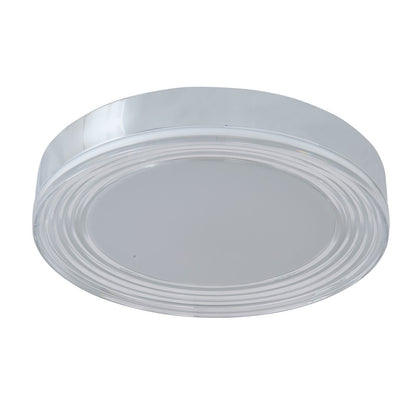 Abra Lighting Waves 1 Light 16" Ribbed Acrylic Flushmount, Chrome
