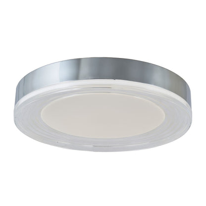 Abra Lighting Waves 1Lt 20" Ribbed Acrylic Flushmount, Chrome - 30045FM-CH-WAVES