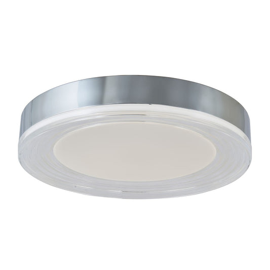 Abra Lighting Waves 1Lt 20" Ribbed Acrylic Flushmount, Chrome - 30045FM-CH-WAVES