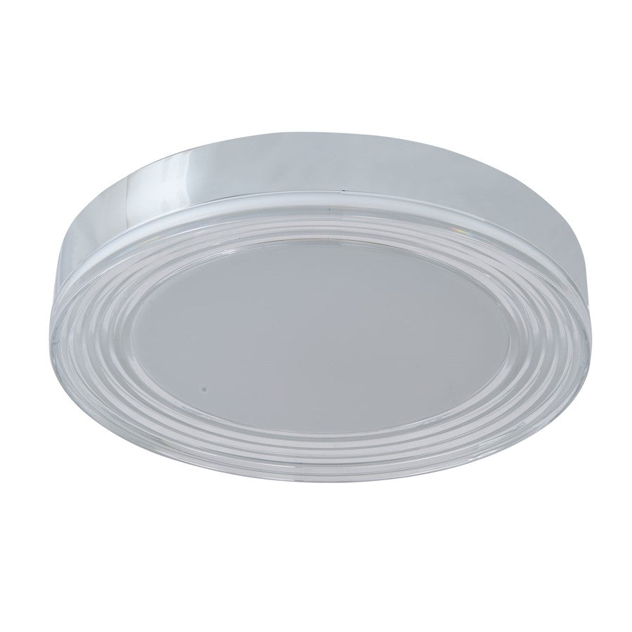 Abra Lighting Waves 1 Light 20" Ribbed Acrylic Flushmount, Chrome