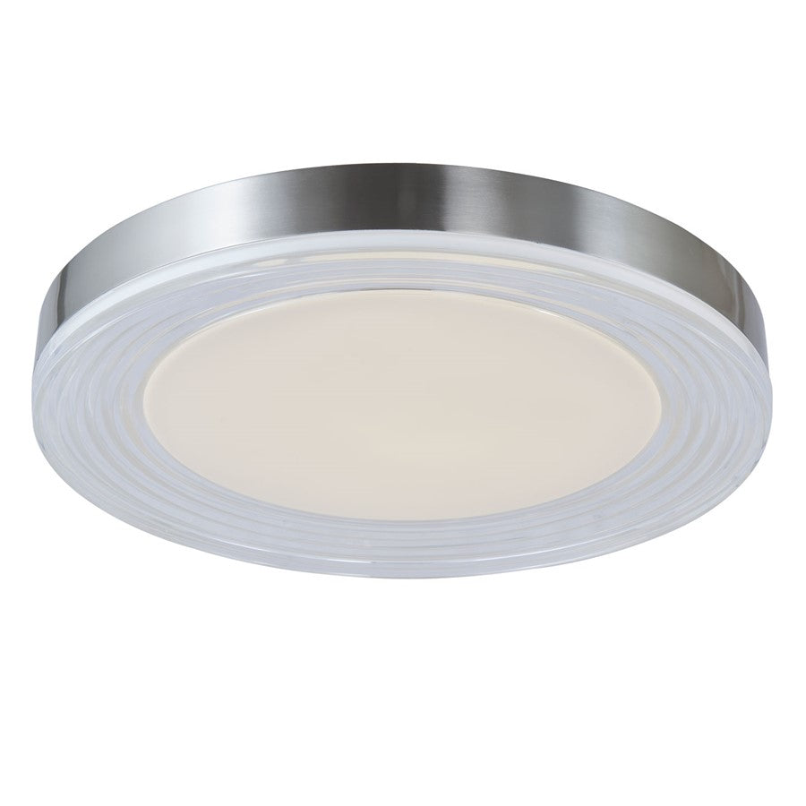 Abra Lighting Waves 1Lt 20" Ribbed Acrylic Flushmount, Nickel - 30045M-BN-WAVES