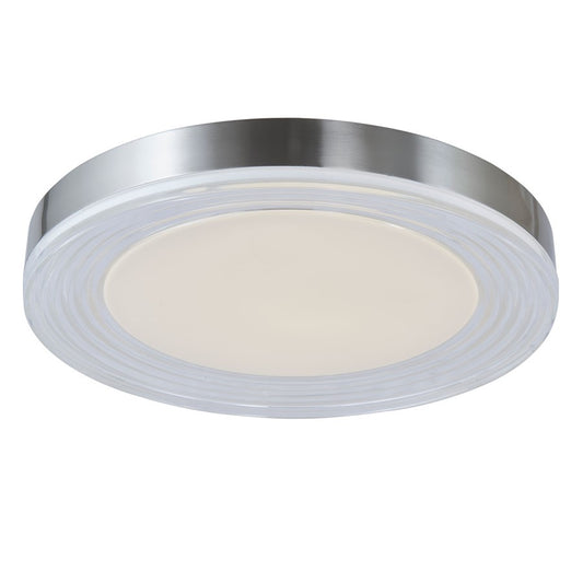 Abra Lighting Waves 1Lt 20" Ribbed Acrylic Flushmount, Nickel - 30045M-BN-WAVES