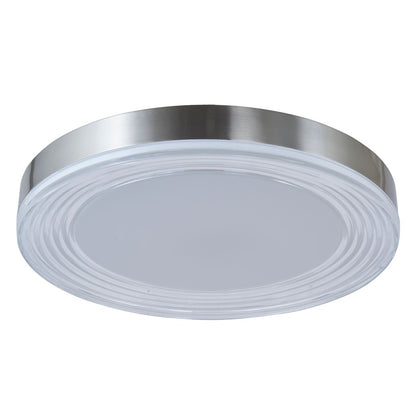 Abra Lighting Waves 1 Light 20" Ribbed Acrylic Flushmount, Nickel