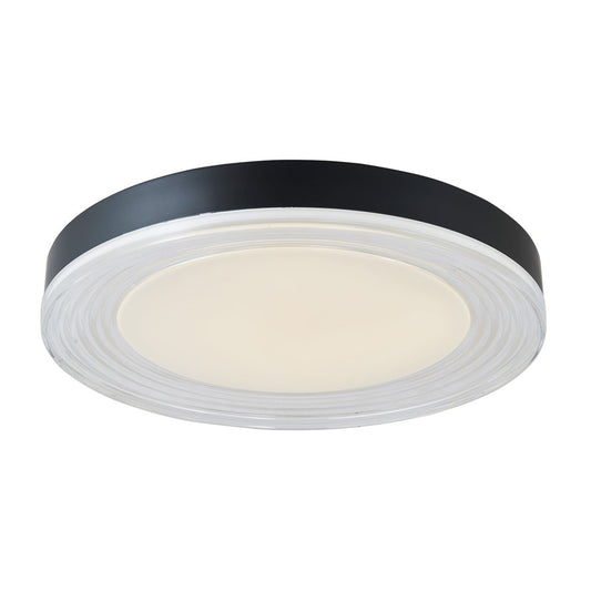 Abra Lighting Waves 1Lt 20" Ribbed Acrylic Flushmount, Black - 30045M-MB-WAVES
