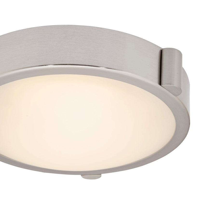 Abra Lighting Halo 1 Light 8" Frosted Flushmount, Nickel