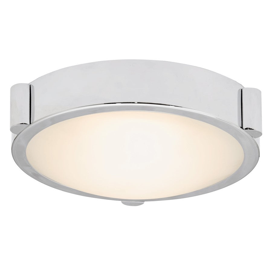 Abra Lighting Halo 1 Light 8" Frosted Flushmount, Chrome