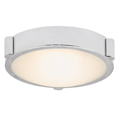 Abra Lighting Halo 1 Light 8" Frosted Flushmount, Chrome