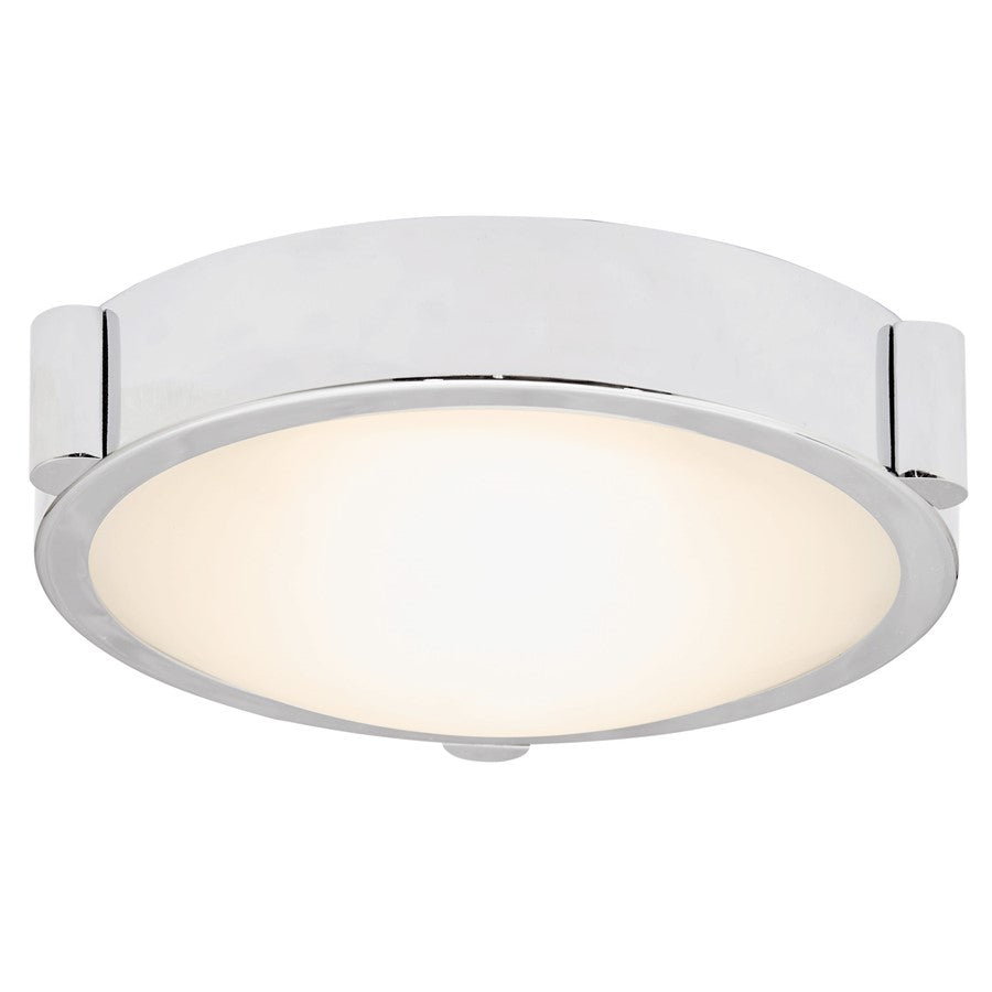 Abra Lighting Halo 1 Light 8" Frosted Flushmount, Chrome