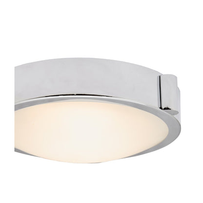 Abra Lighting Halo 1 Light 8" Frosted Flushmount, Chrome