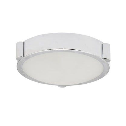 Abra Lighting Halo 1 Light 8" Frosted Flushmount, Chrome